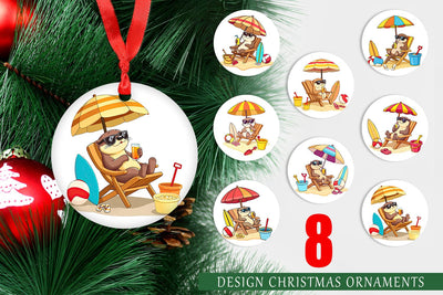 Ornament Summer Otter Sublimation artnoy 
