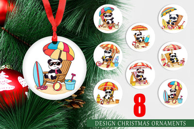 Ornament Summer Panda Sublimation artnoy 