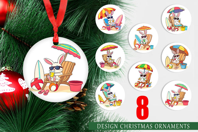 Ornament Summer Rabbit Sublimation artnoy 