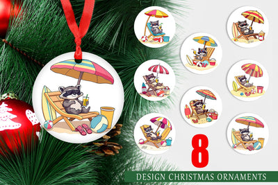 Ornament Summer Raccoon Sublimation artnoy 