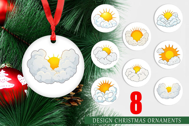 Ornament Sun and Clouds Sublimation artnoy 