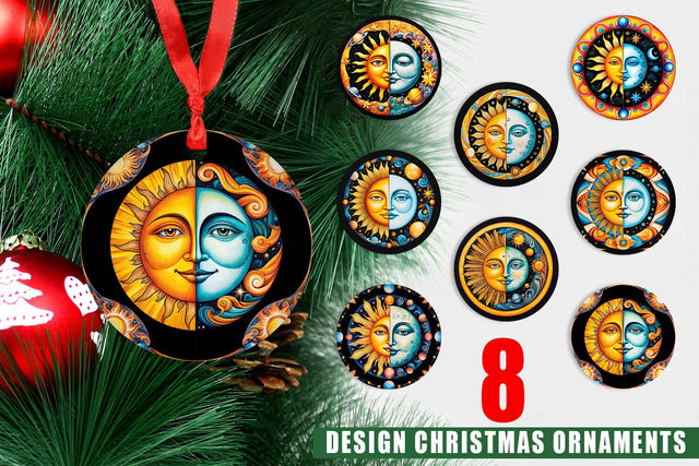 Ornament Sun and Moon Surrealism Sublimation artnoy 