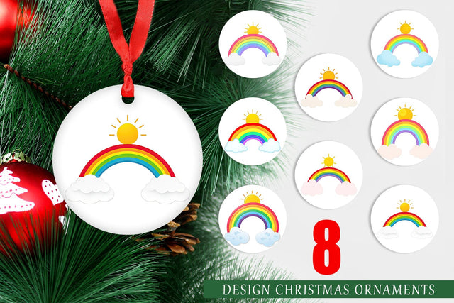 Ornament Sun and Rainbow Sublimation artnoy 