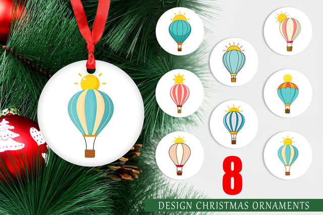 Ornament Sun Hot Air Balloon Sublimation artnoy 