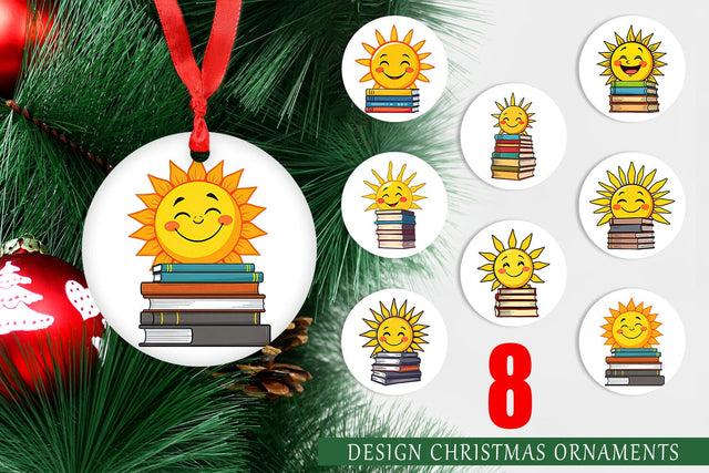 Ornament Sun with Books Sublimation artnoy 