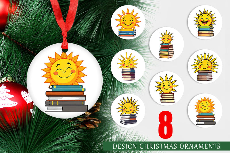 Ornament Sun with Books Sublimation artnoy 