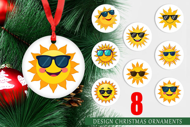 Ornament Sun with Sunglasses Sublimation artnoy 