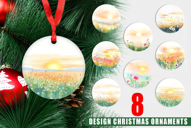 Ornament Sunrise Meadow Sublimation artnoy 