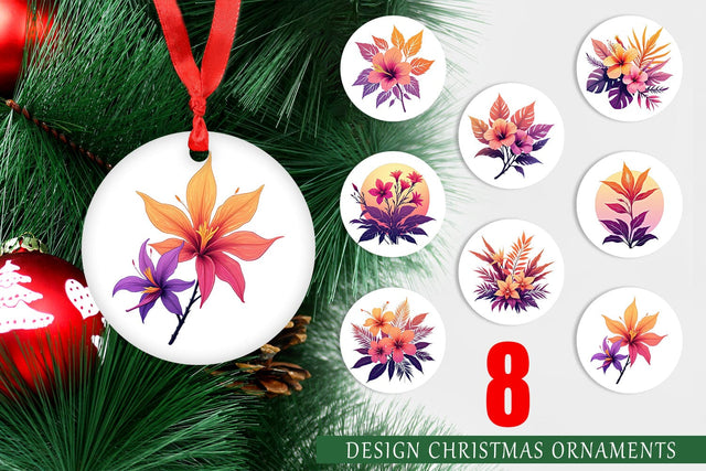 Ornament Sunset Florals Sublimation artnoy 