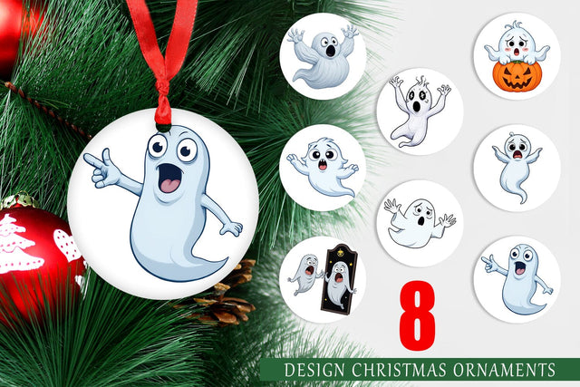 Ornament Surprised Ghosts Sublimation artnoy 