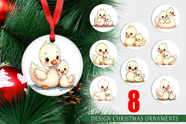 Ornament Swan Mother's Day Sublimation artnoy 