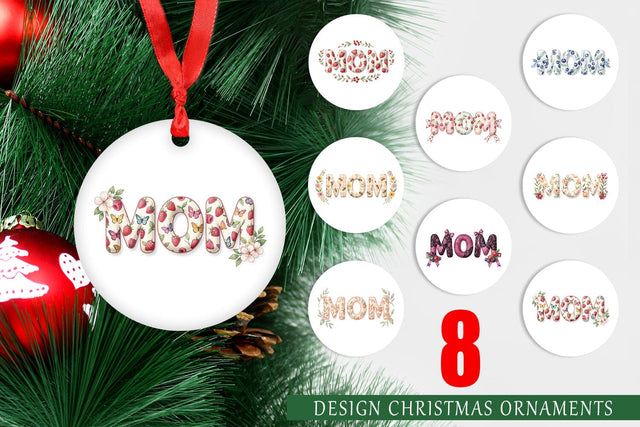 Ornament Sweet Berry MOM Cottagecore Watercolor Sublimation artnoy 