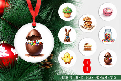 Ornament Sweet Easter Treats and Desserts Watercolor Sublimation artnoy 