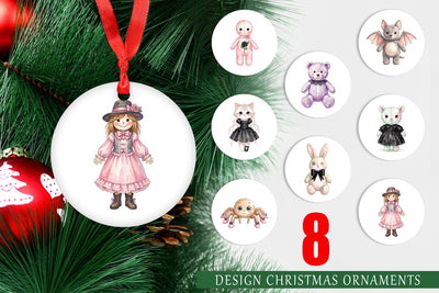 Ornament Sweet Pastel Goth Plushies Sublimation artnoy 