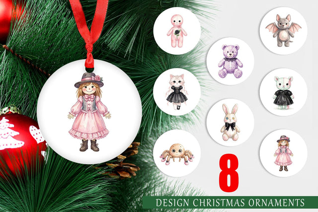 Ornament Sweet Pastel Goth Plushies Sublimation artnoy 