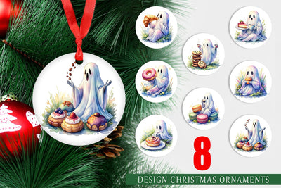 Ornament Sweet Pastry Coffee Ghost Sublimation artnoy 
