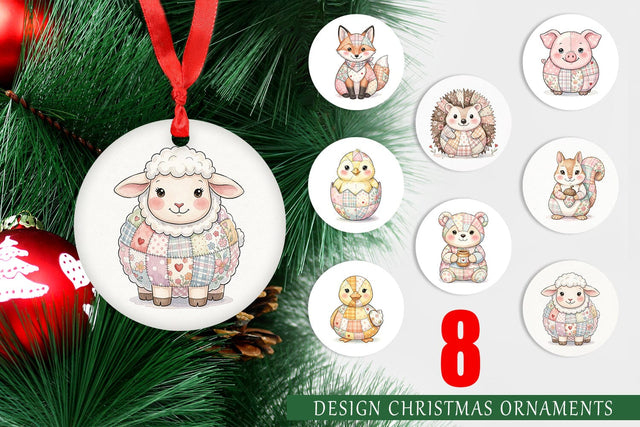 Ornament Sweet Picnic Patchwork Watercolor Sublimation artnoy 