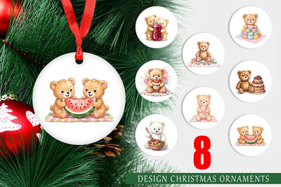 Ornament Sweet Treats Teddy Bear Sublimation artnoy 