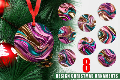 Ornament Swirling Liquid Metallic Sublimation artnoy 