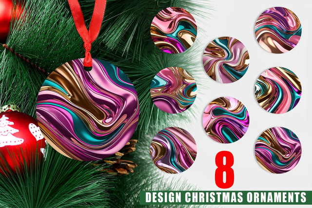 Ornament Swirling Liquid Metallic Sublimation artnoy 