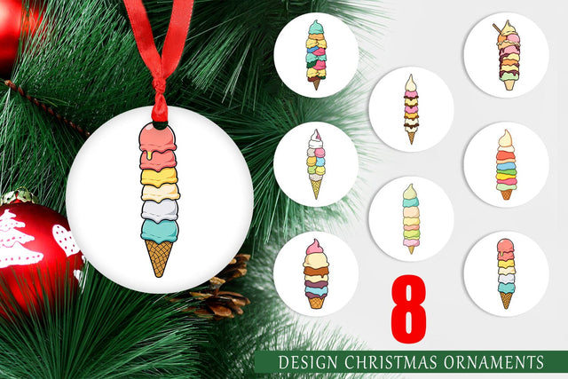 Ornament Tall Ice Cream Sublimation artnoy 