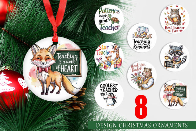Ornament Teacher Appreciation Sublimation artnoy 
