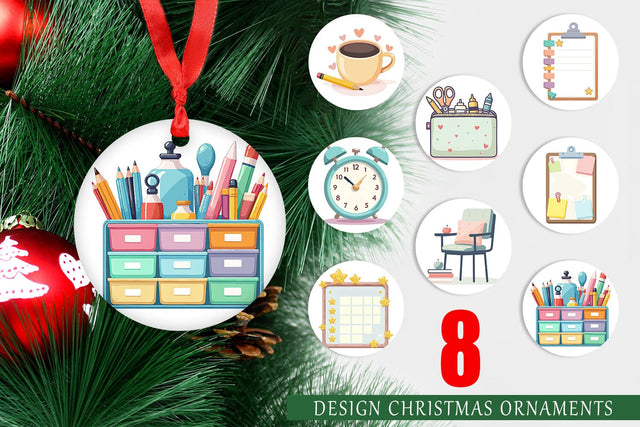 Ornament Teacher Life Charm Sublimation artnoy 