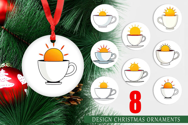 Ornament Teacup Sun Sublimation artnoy 