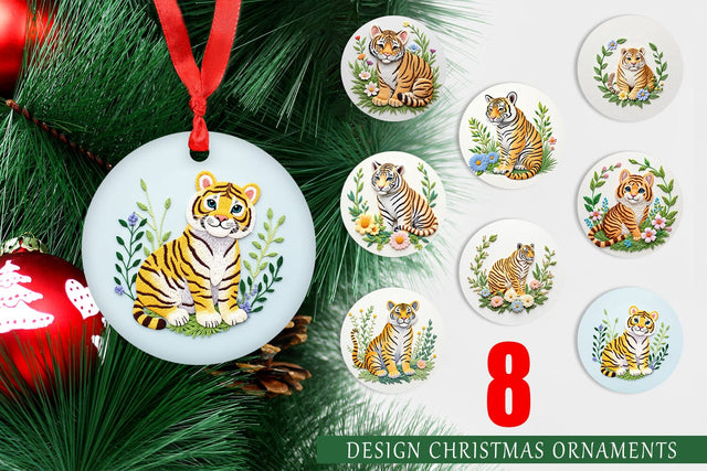 Ornament Tiger Embroidery Sublimation artnoy 