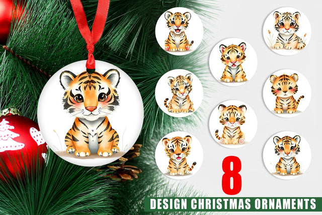 Ornament Tiger Wildlife Sublimation artnoy 