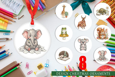 Ornament Tired Boho Teacher Animal Watercolor Sublimation artnoy 