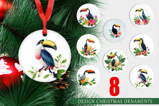 Ornament Toucan Embroidery Sublimation artnoy 