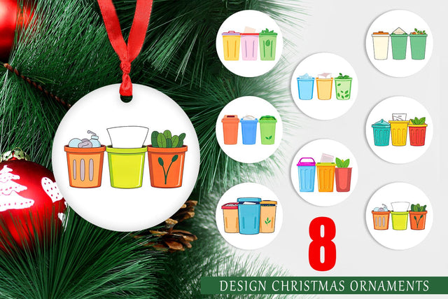 Ornament Trash Sorting Bins Sublimation artnoy 