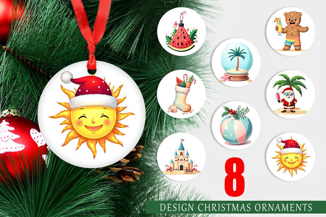 Ornament Tropical July Christmas Sublimation artnoy 