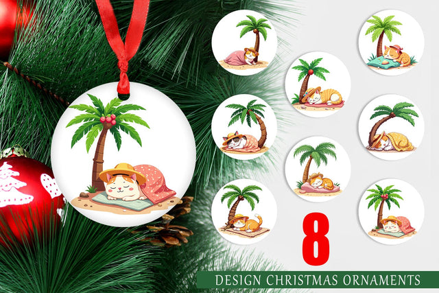 Ornament Tropical Nap Cat Sublimation artnoy 