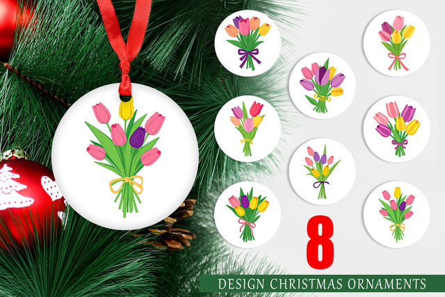 Ornament Tulip Bouquet Sublimation artnoy 