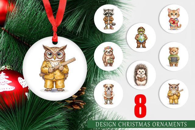 Ornament UglyCute Groovy Animal Teacher Sublimation artnoy 