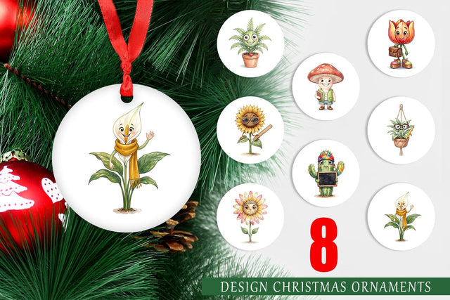 Ornament UglyCute Groovy Plant Teacher Sublimation artnoy 