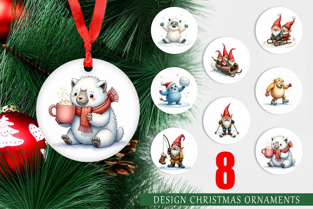 Ornament UglyCute Yeti & Gnome Winter Games Sublimation artnoy 