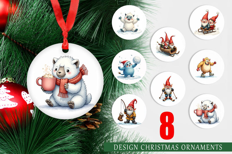 Ornament UglyCute Yeti & Gnome Winter Games Sublimation artnoy 