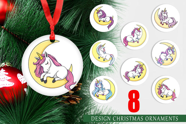 Ornament Unicorn & Moon Sublimation artnoy 