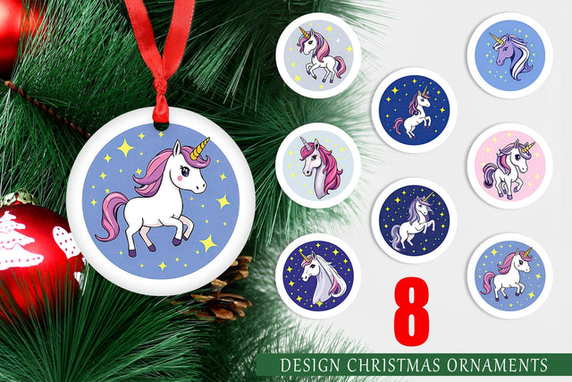 Ornament Unicorn & Stars Sublimation artnoy 