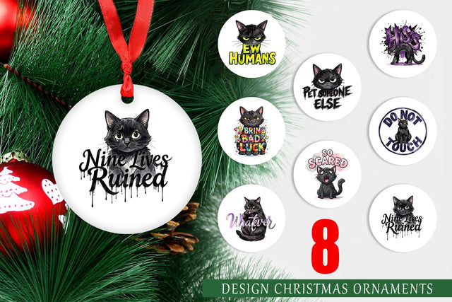 Ornament Unimpressed Black Cat Quote Sublimation artnoy 