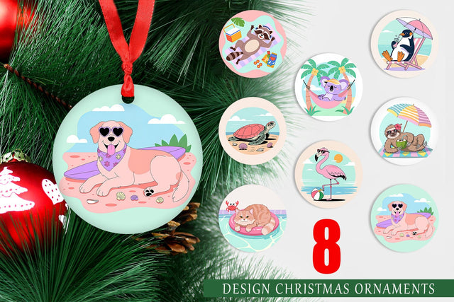Ornament Vacation Animals Sublimation artnoy 