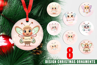 Ornament Valentine Butterfly Cartoon Sublimation artnoy 