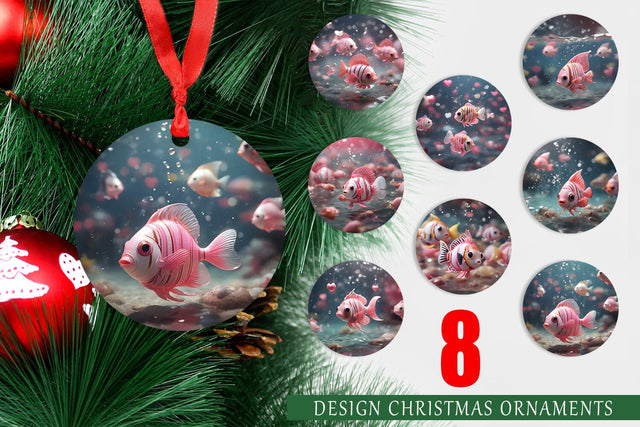 Ornament Valentine Butterflyfish Sublimation artnoy 