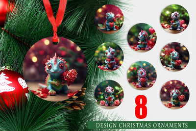 Ornament Valentine Chameleon Sublimation artnoy 