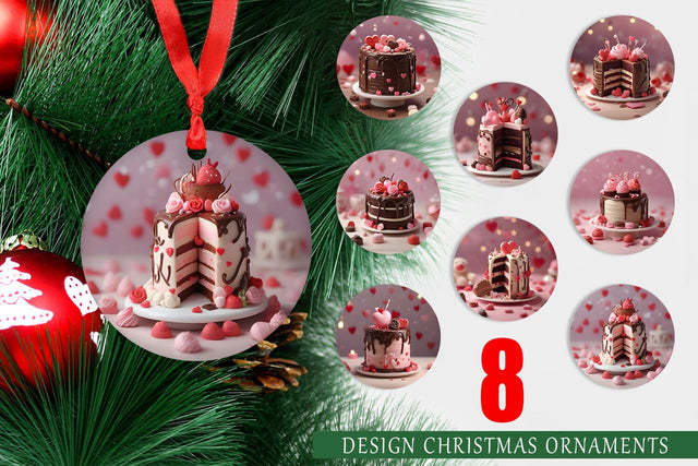 Ornament Valentine Chocolate Cake Sublimation artnoy 