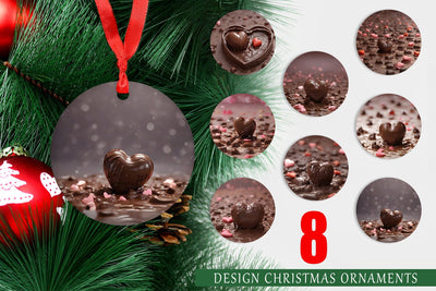 Ornament Valentine Chocolate Heart Sublimation artnoy 