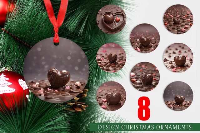 Ornament Valentine Chocolate Heart Sublimation artnoy 